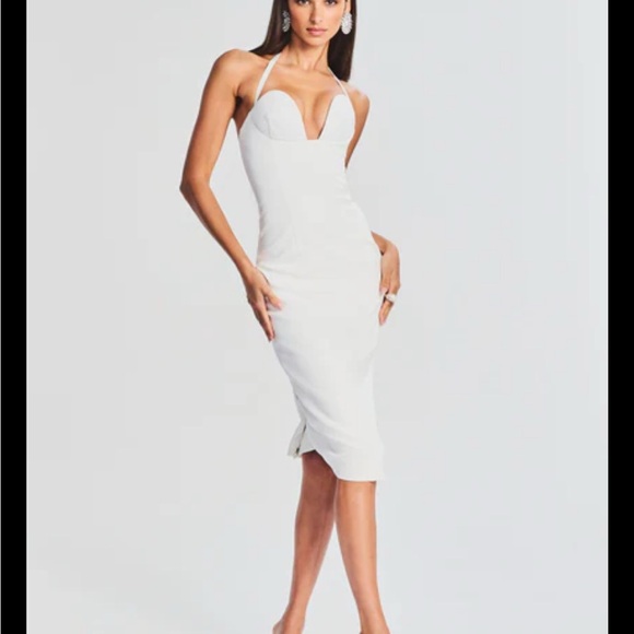 Retrofete Dresses & Skirts - Retrofete White Halter Bodycon Midi Dress